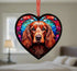 Cocker Spaniel Stained Glass Effect Heart Suncatcher